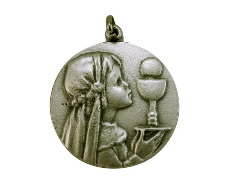 Medallón comunión mujer 4,3cm  fundicion
