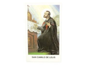 Estampita San Camilo de Lelis frente